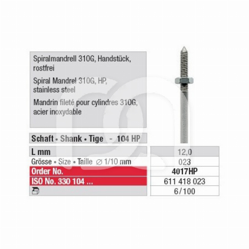 MANDREL VOOR CILINDERS N°4017 (6)