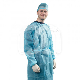 BLOUSE D'ISOLATION STERILE (50) : COULEUR PRINCIPALE:BLEU MÉTALLISE, TAILLE DE VÊTEMENTS:S