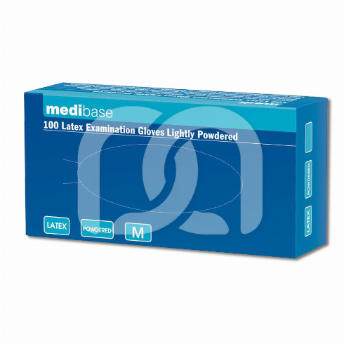 GANTS D'EXAMEN EN LATEX POUDRÉS MEDIBASE (100)