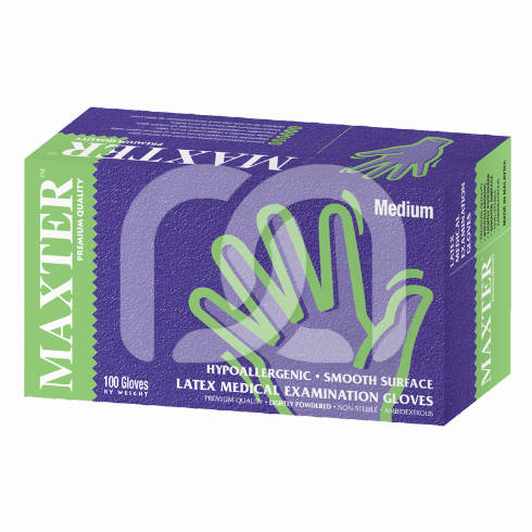 GEPOEDERDE LATEX HANDSCHOENEN MAXTER (100)