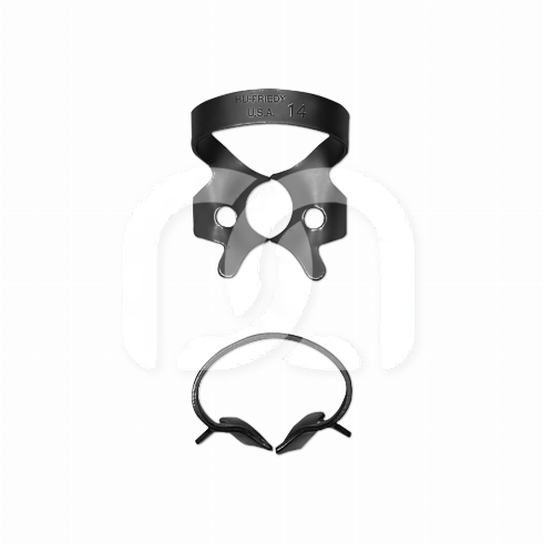 SATIN STEEL RUBBERDAMKLEMMEN BLACK