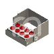 PLUG IN - 8 PERFORATIES (1) : DEKSEL:ZONDER, HOOFDKLEUR:ROOD, SNUIFJE:FG/CA, MATERIALEN:INOX